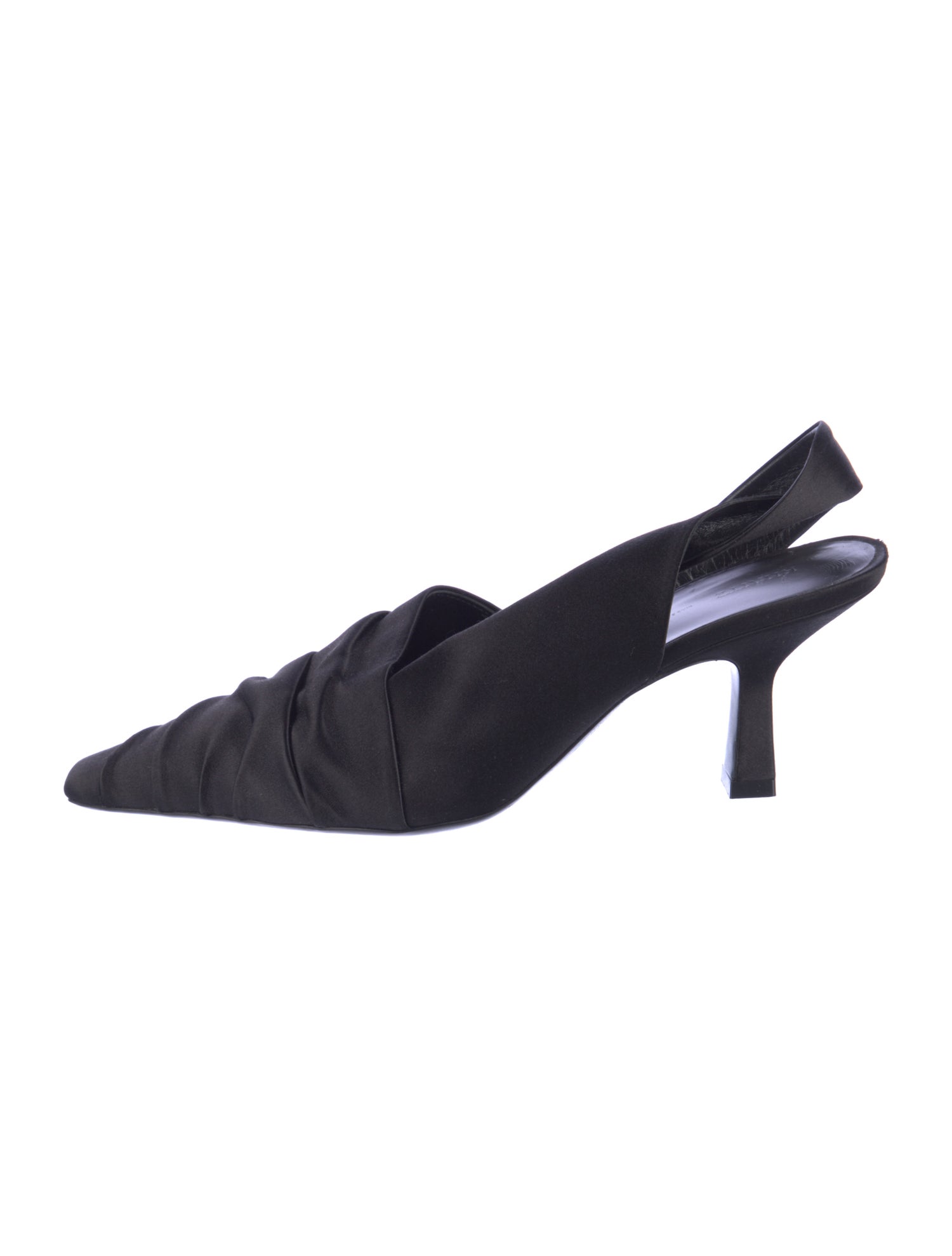 Khaite Satin Pleated Accents Slingback Pumps