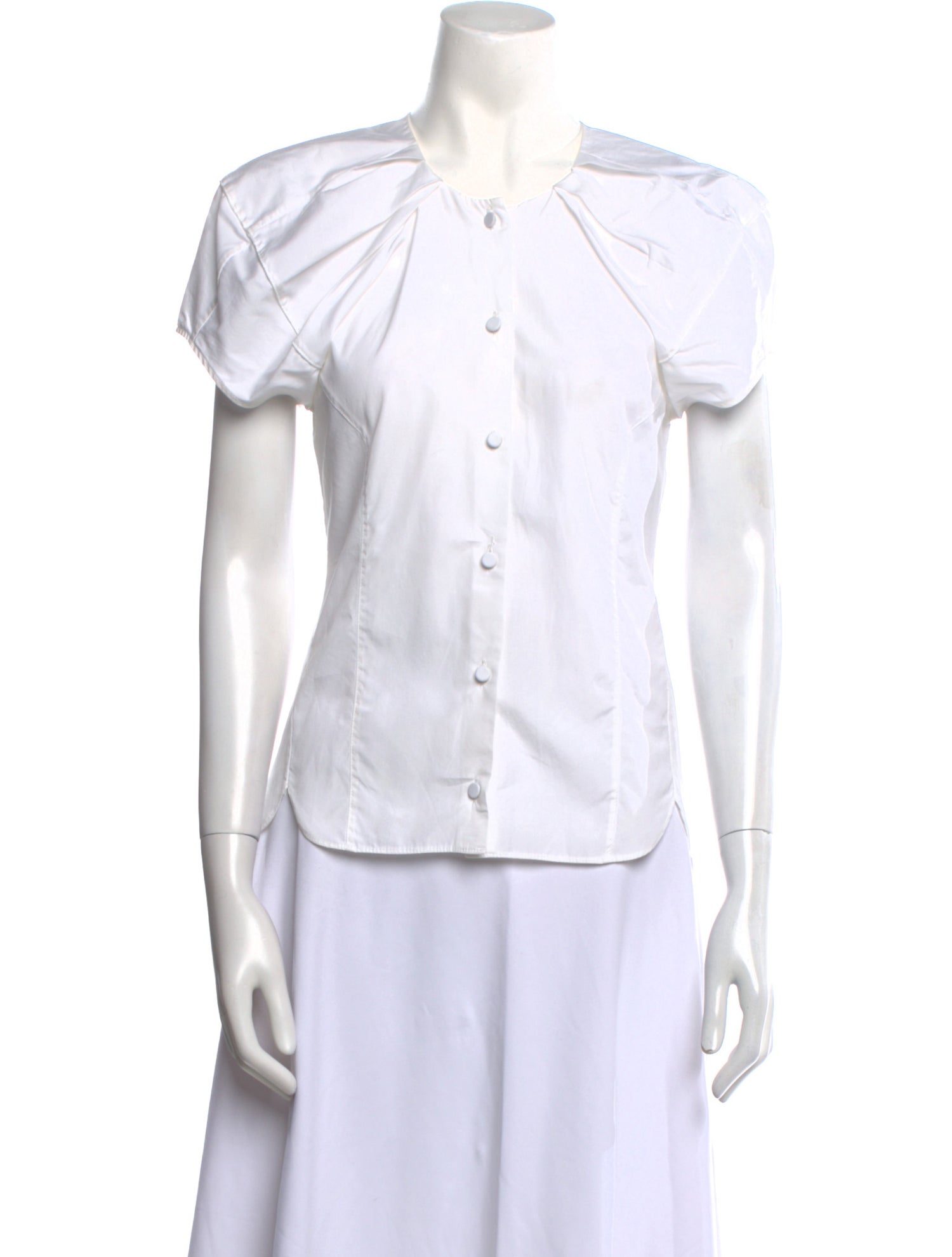 Khaite Short Sleeve Button-Up Top