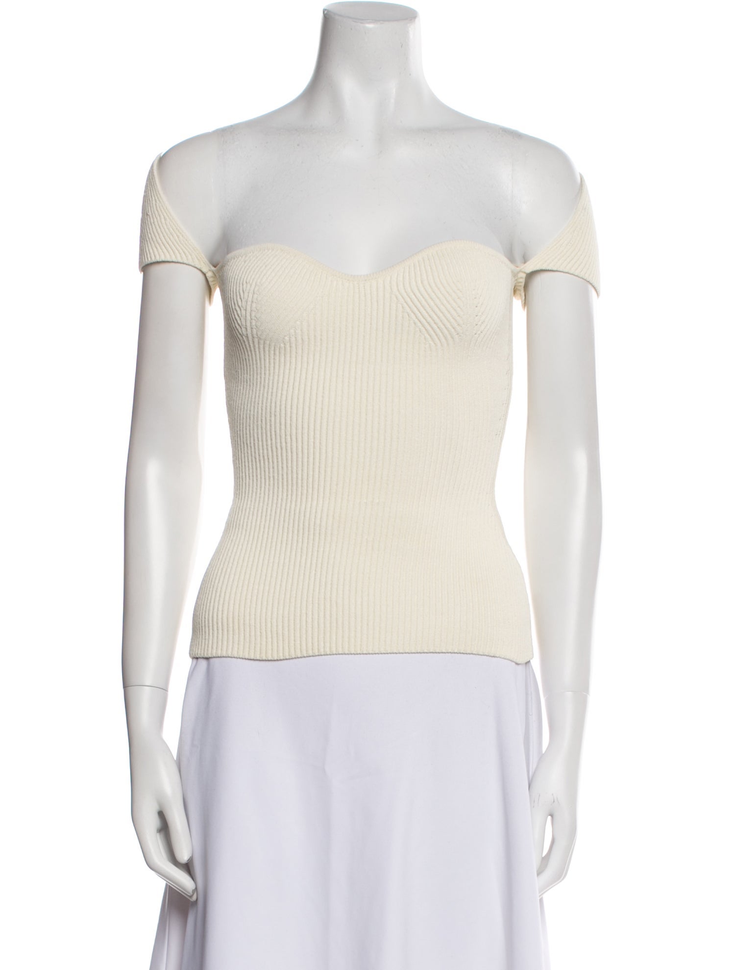 Khaite Off-The-Shoulder Short Sleeve Top