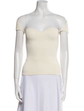 Khaite Off-The-Shoulder Short Sleeve Top