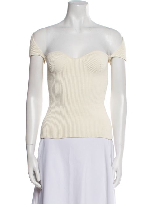 Khaite Off-The-Shoulder Short Sleeve Top
