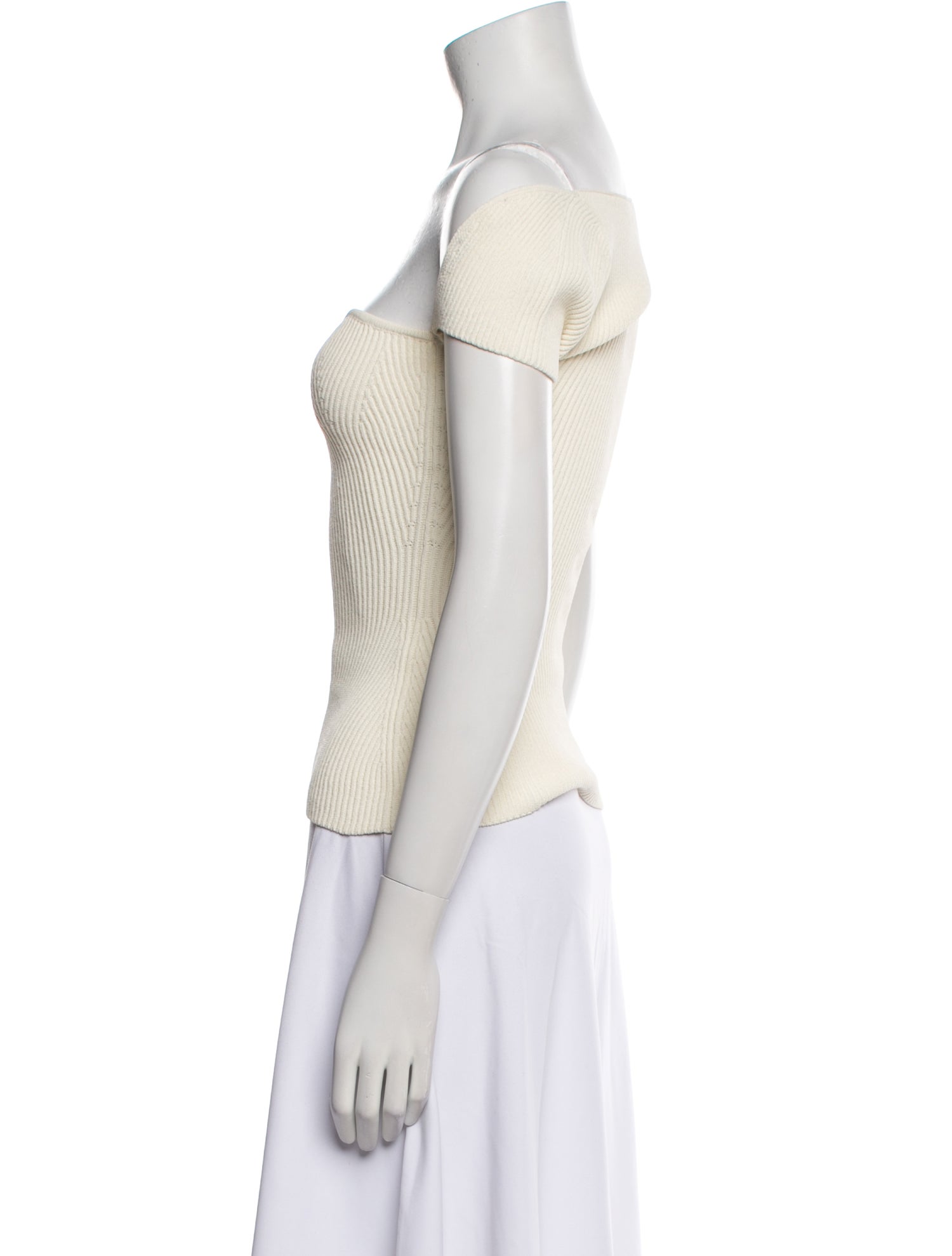 Khaite Off-The-Shoulder Short Sleeve Top