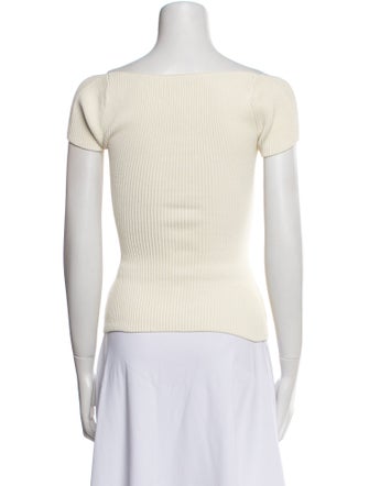 Khaite Off-The-Shoulder Short Sleeve Top