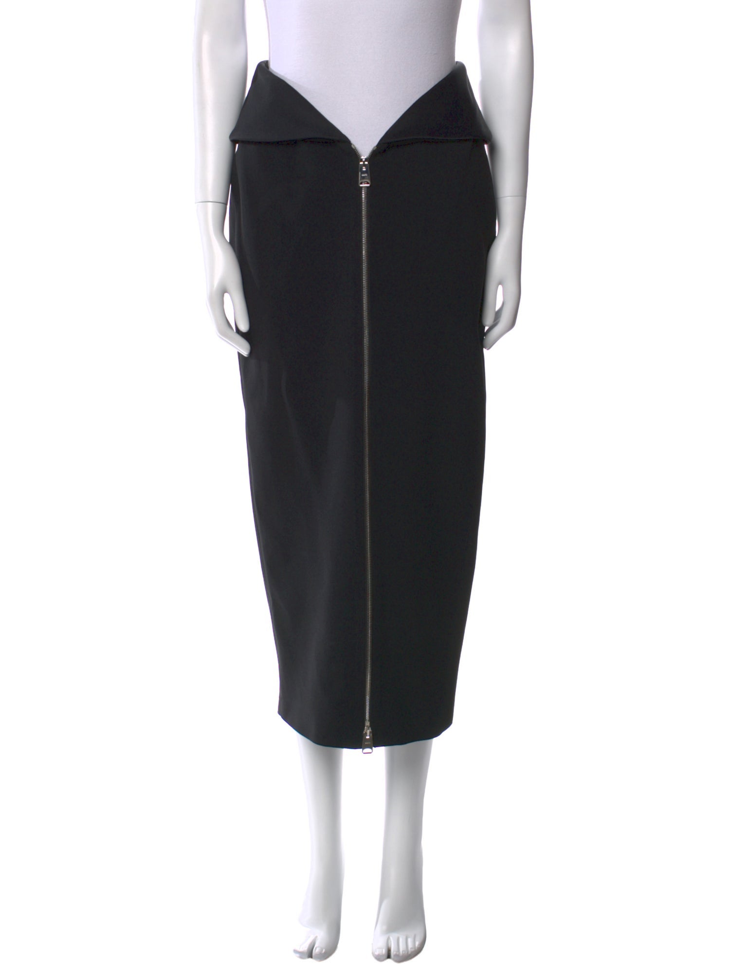 Khaite Leather Midi Length Skirt