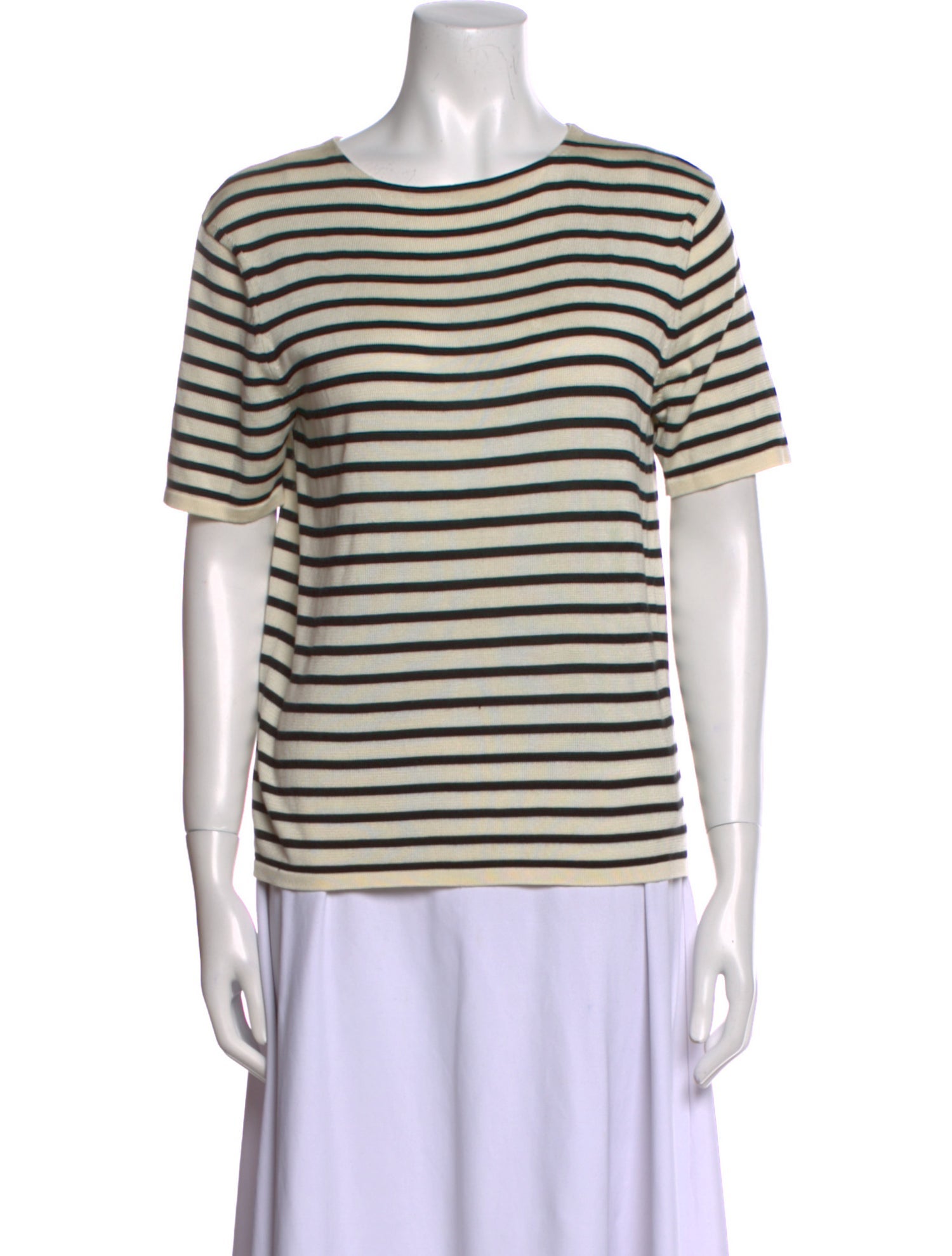 Khaite Striped Bateau Neckline T-Shirt