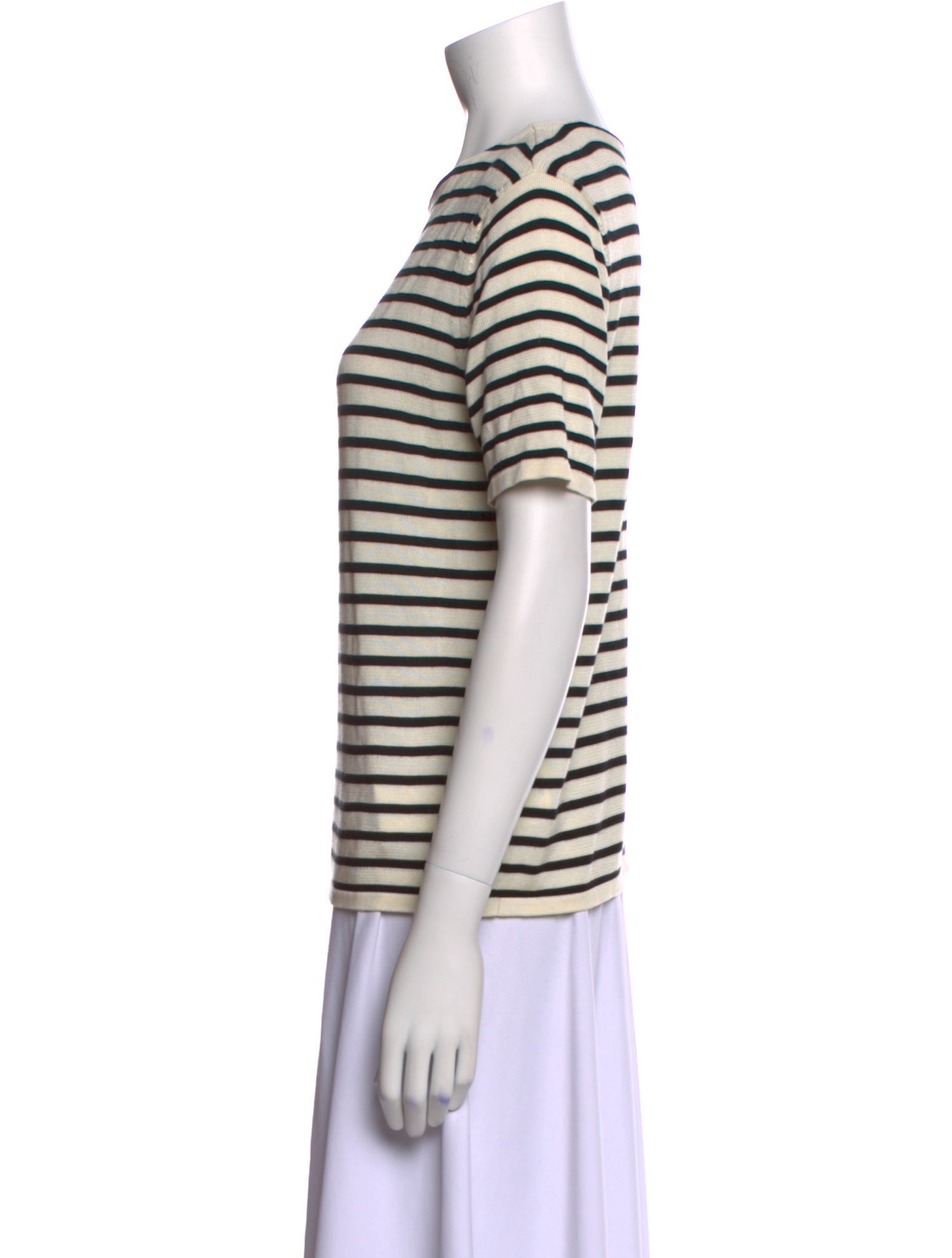 Khaite Striped Bateau Neckline T-Shirt