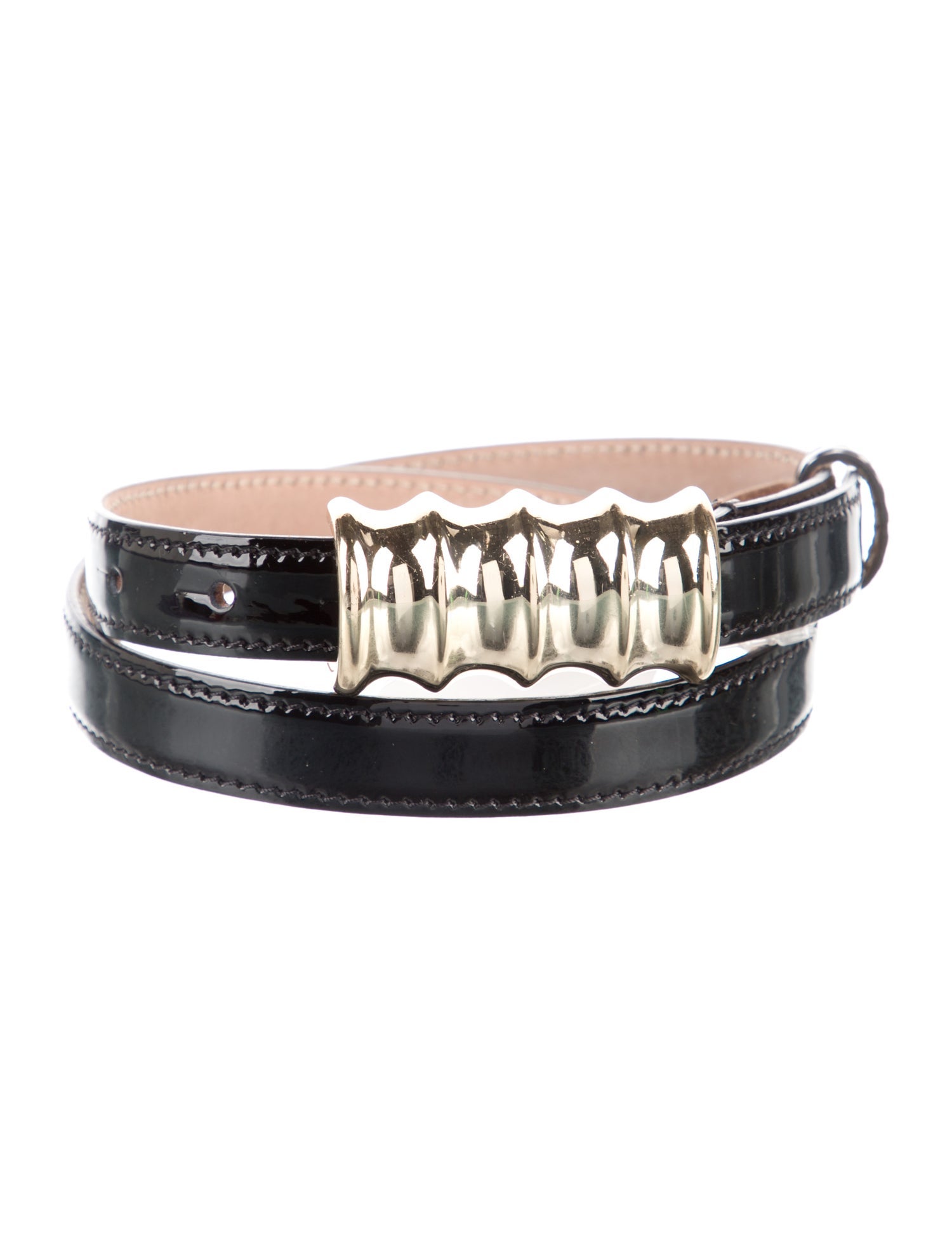 Khaite Skinny Patent Leather Waist Belt