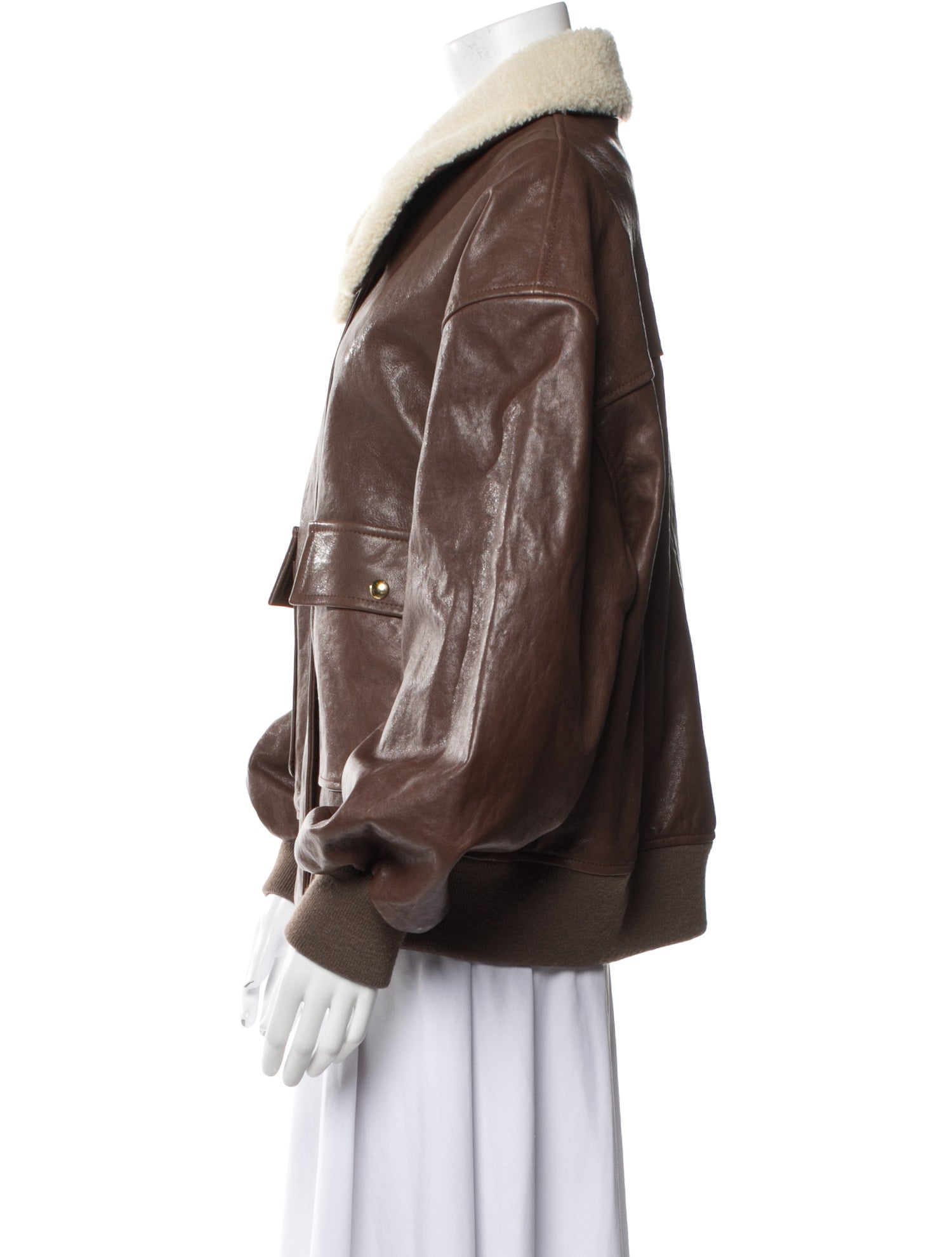 Khaite Leather Bomber Jacket