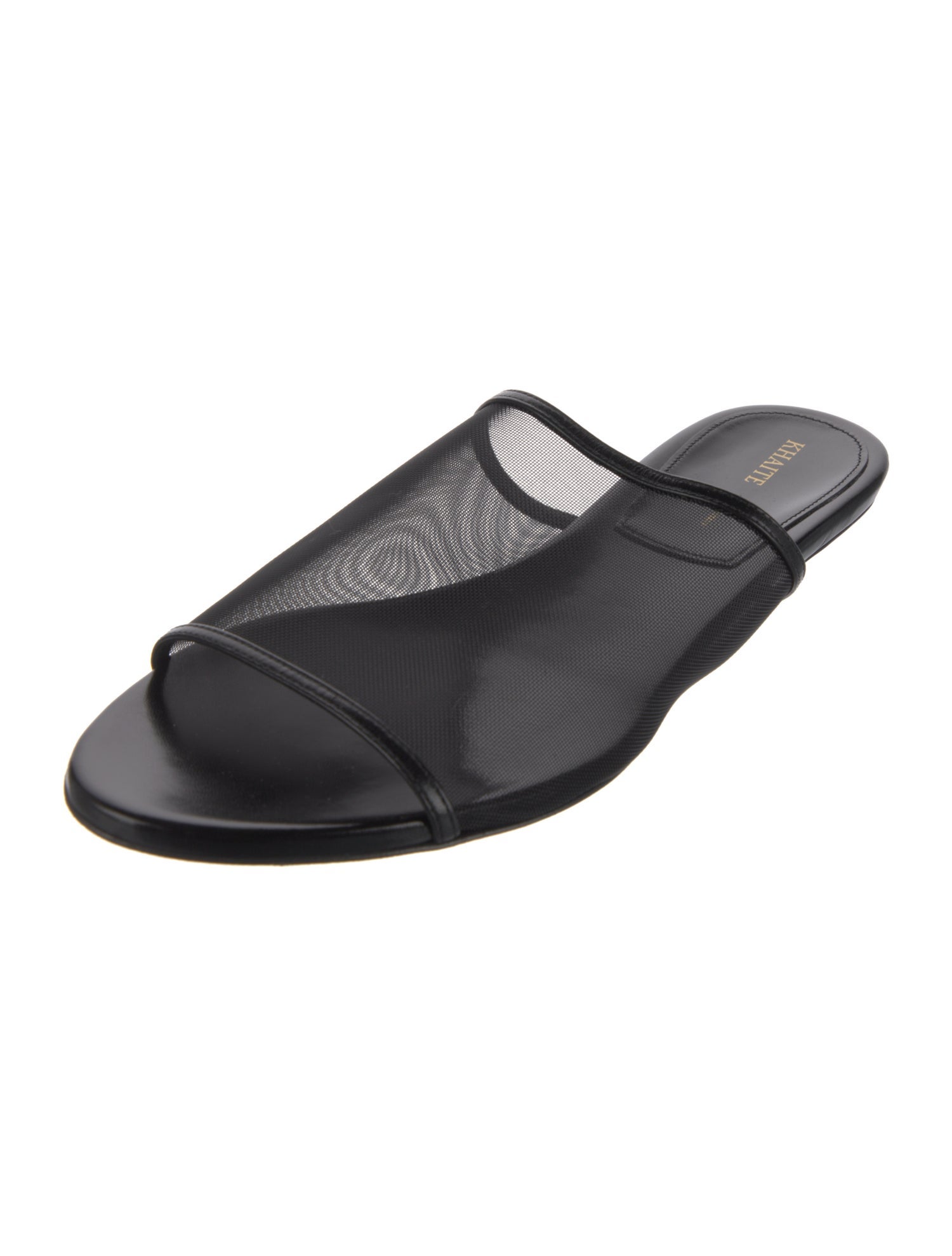 Khaite Leather Mesh Accents Slides