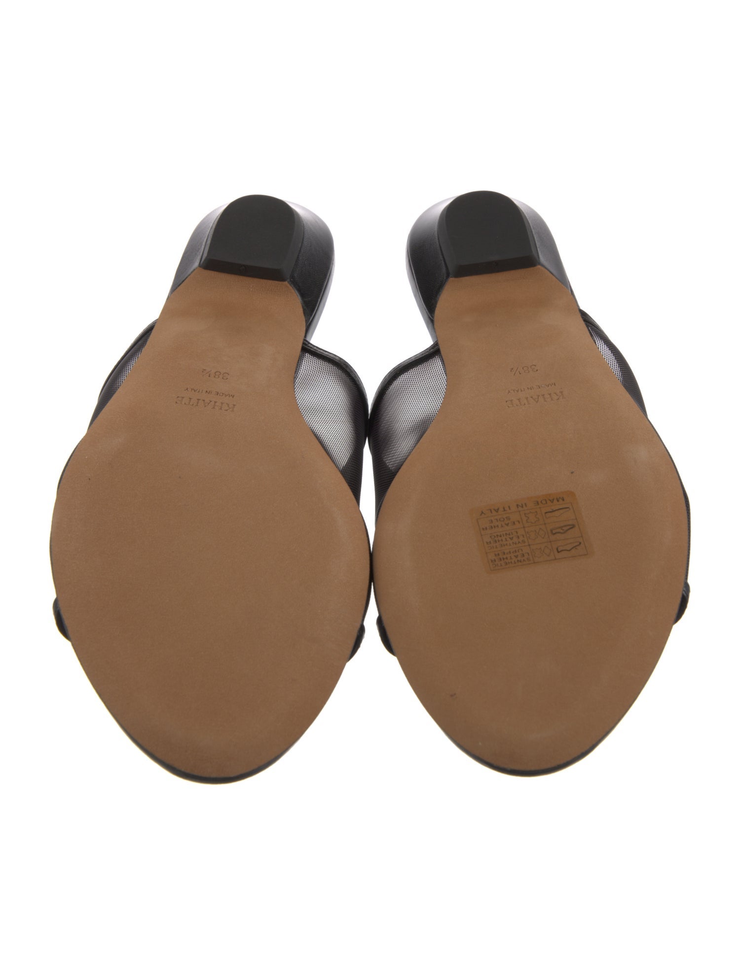 Khaite Leather Mesh Accents Slides