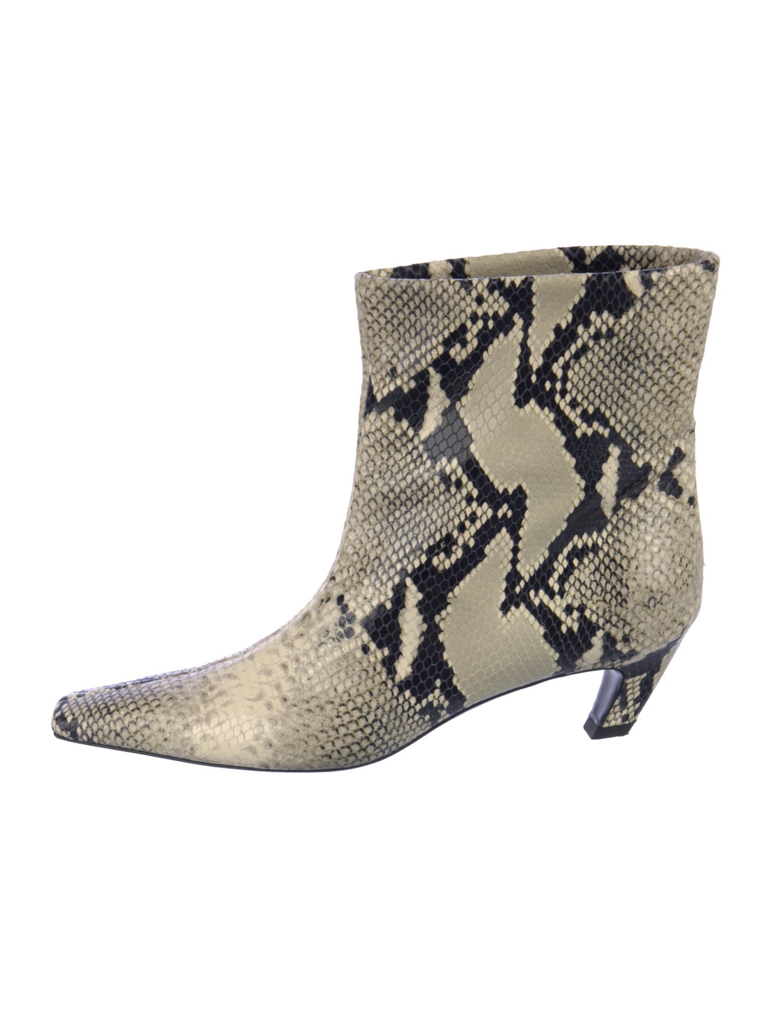 Khaite Embossed Leather Animal Print Boots