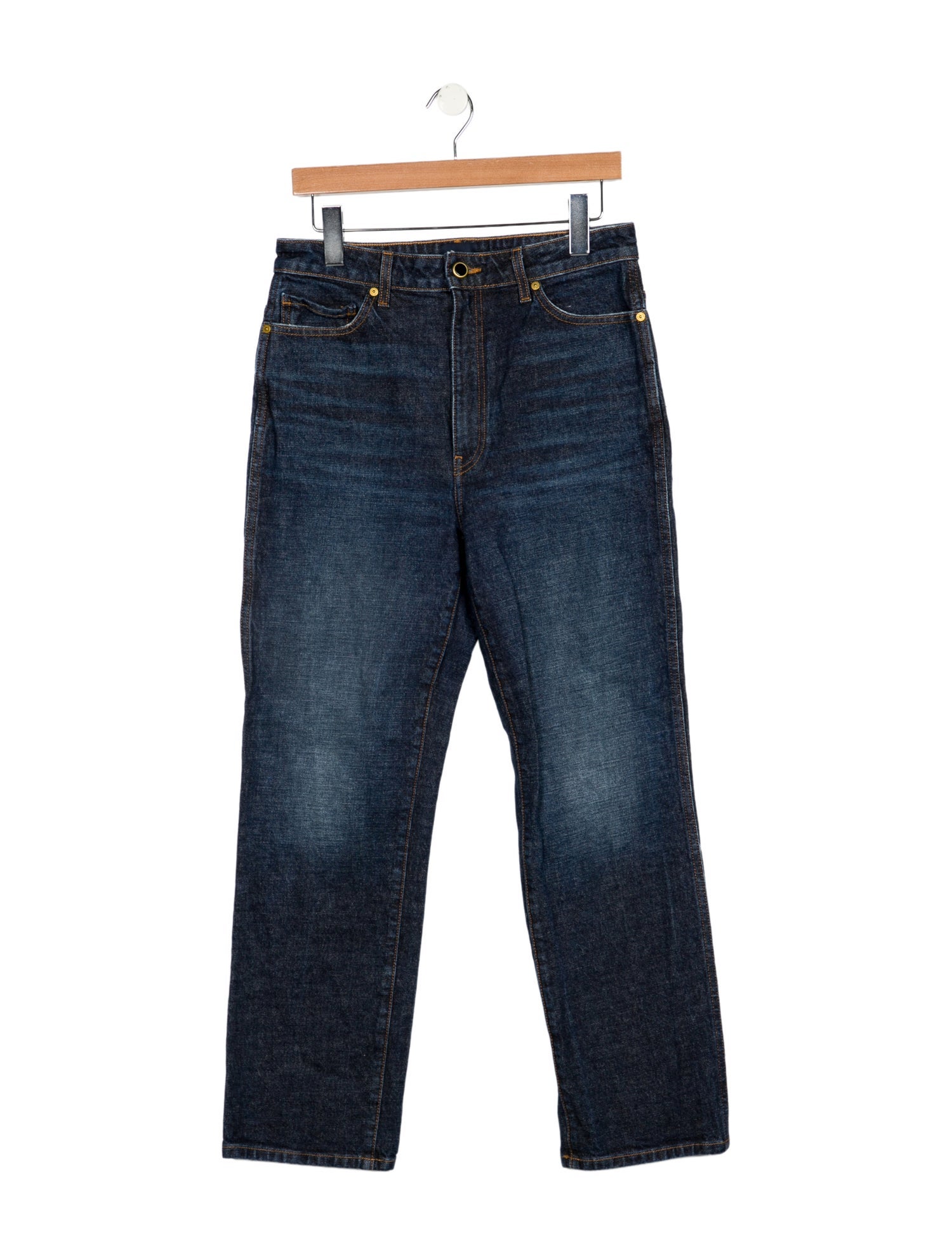 Khaite High-Rise Straight Leg Jeans