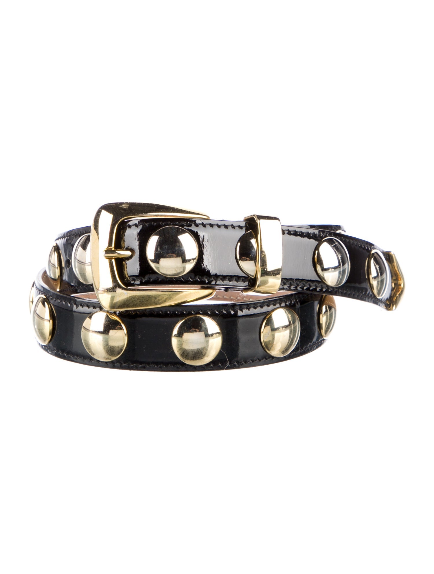 Khaite Patent Leather Studded Accents Belt