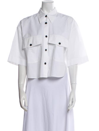 Khaite Three-Quarter Sleeve Button-Up Top