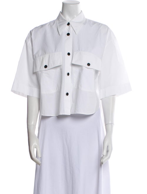 Khaite Three-Quarter Sleeve Button-Up Top