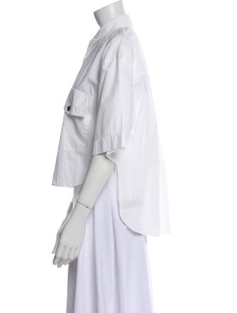 Khaite Three-Quarter Sleeve Button-Up Top