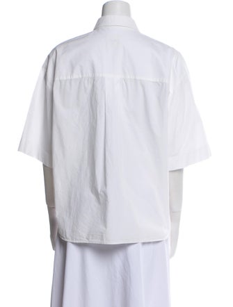 Khaite Three-Quarter Sleeve Button-Up Top