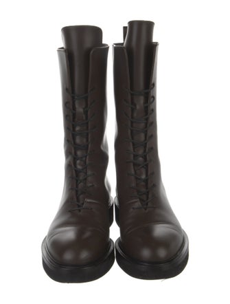 Khaite Conley Leather Combat Boots