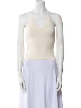 Khaite Cashmere V-Neck Crop Top