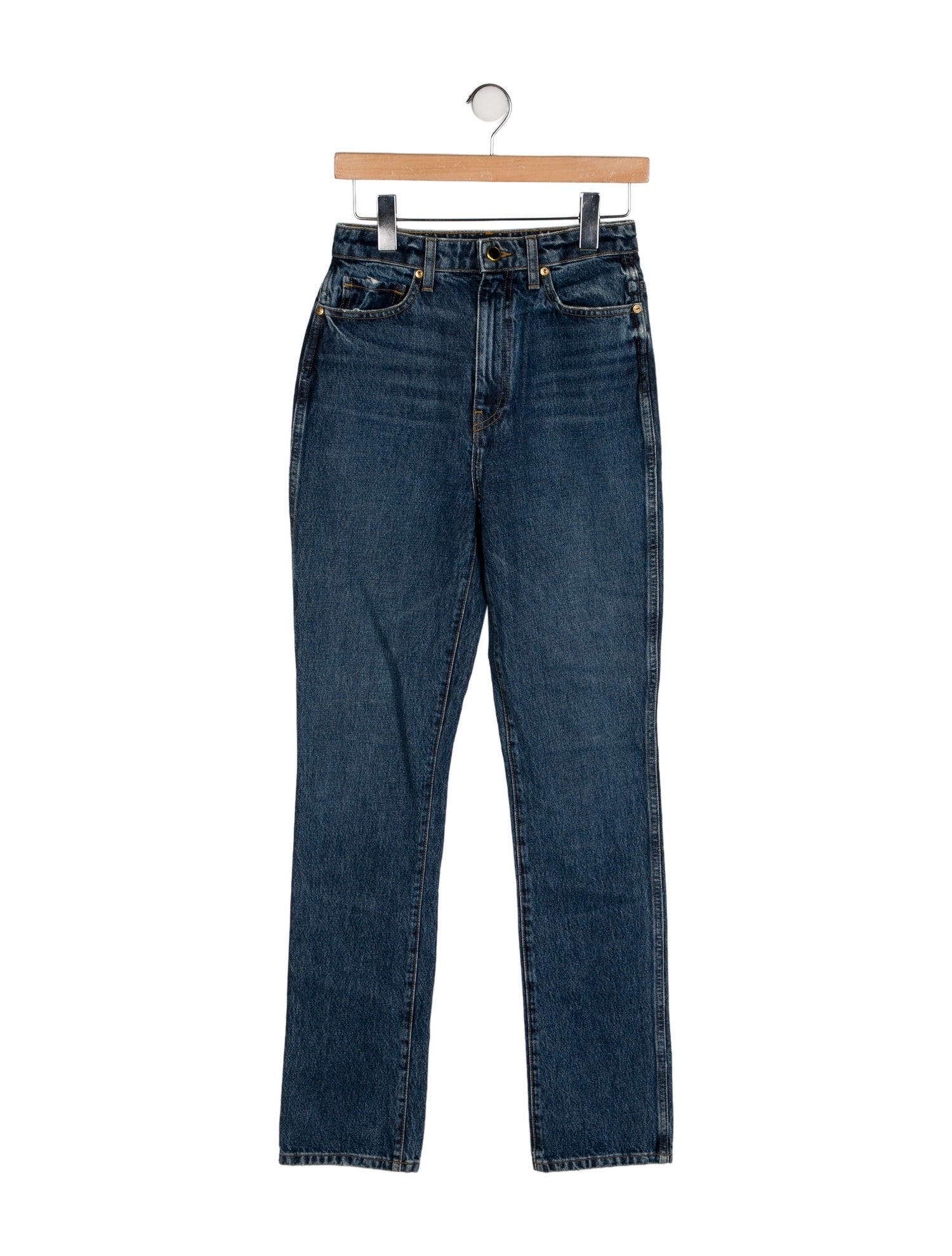 Khaite Mid-Rise Straight Leg Jeans