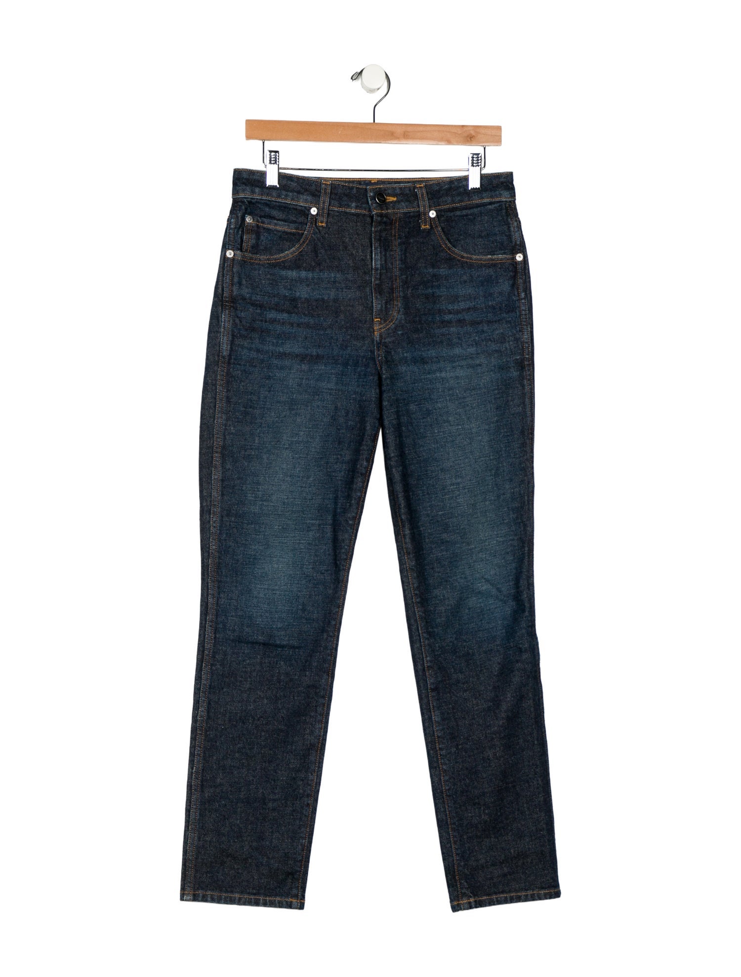 Khaite High-Rise Straight Leg Jeans