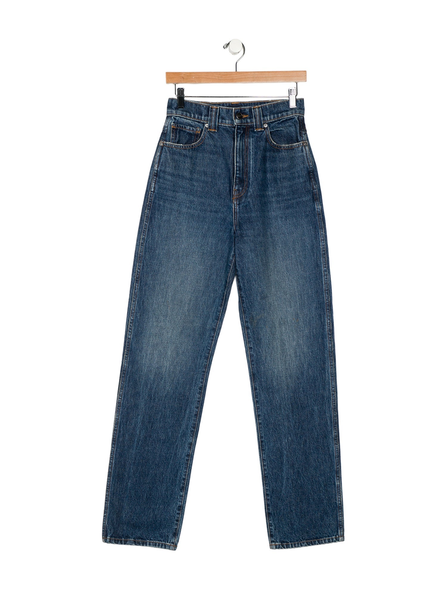 Khaite High-Rise Straight Leg Jeans