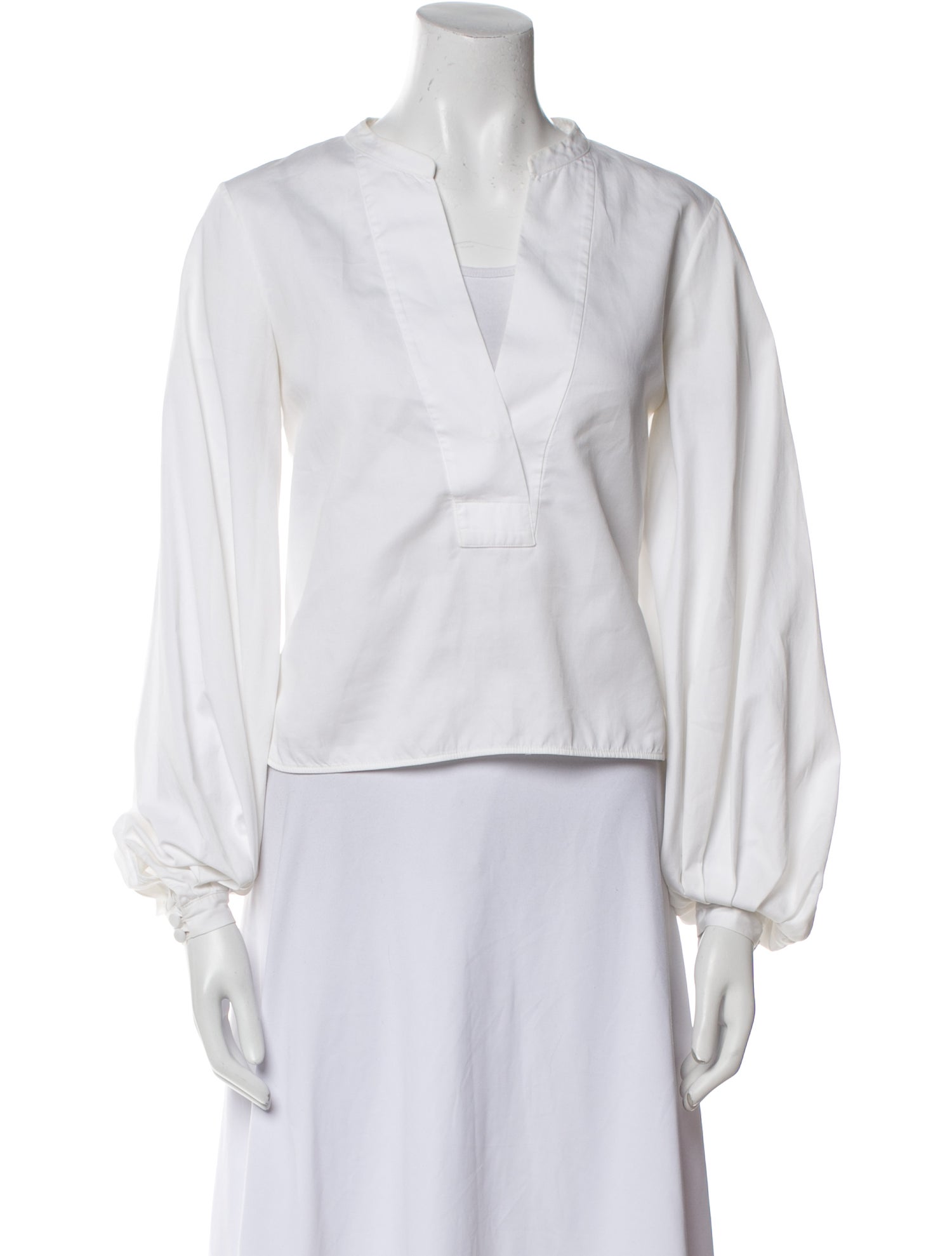 Khaite V-Neck Three-Quarter Sleeve Blouse