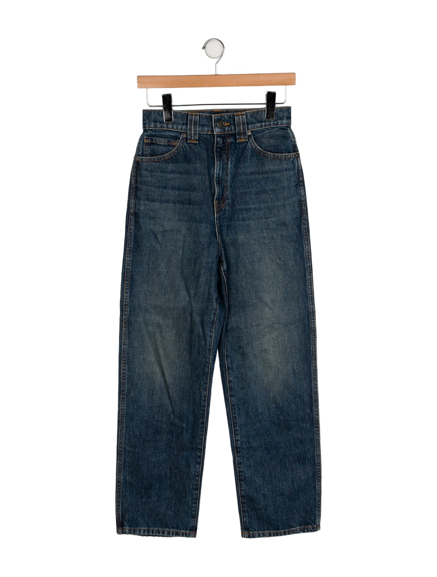 Khaite High-Rise Straight Leg Jeans