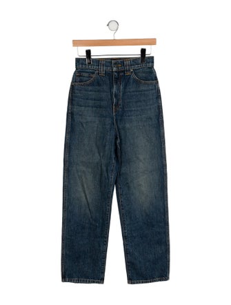 Khaite High-Rise Straight Leg Jeans
