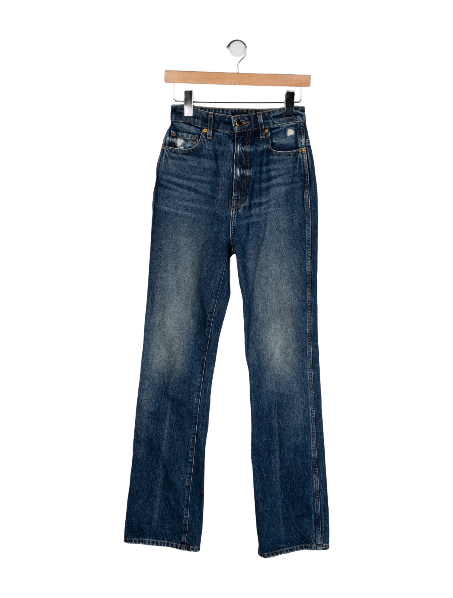 Khaite High-Rise Straight Leg Jeans