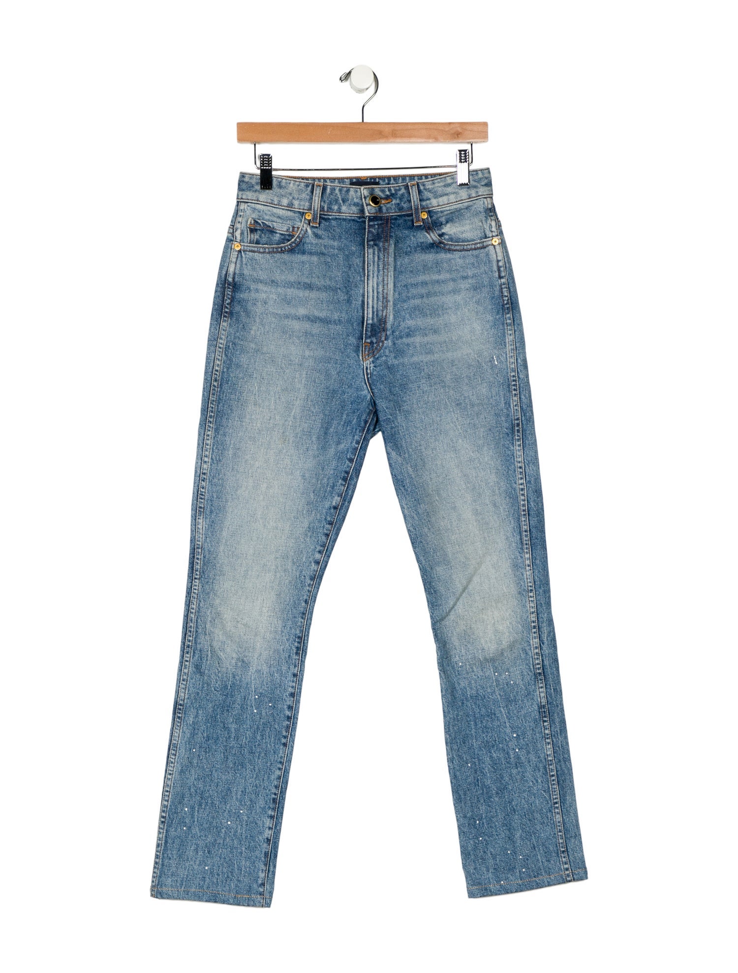 Khaite High-Rise Straight Leg Jeans