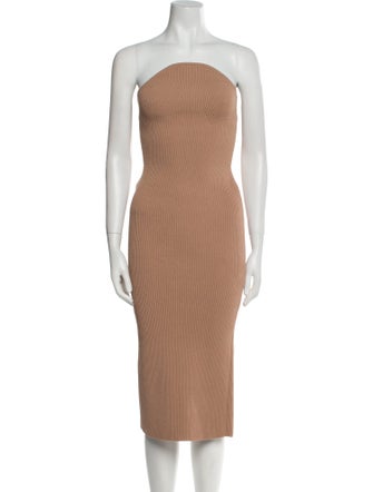 Khaite Strapless Knee-Length Dress