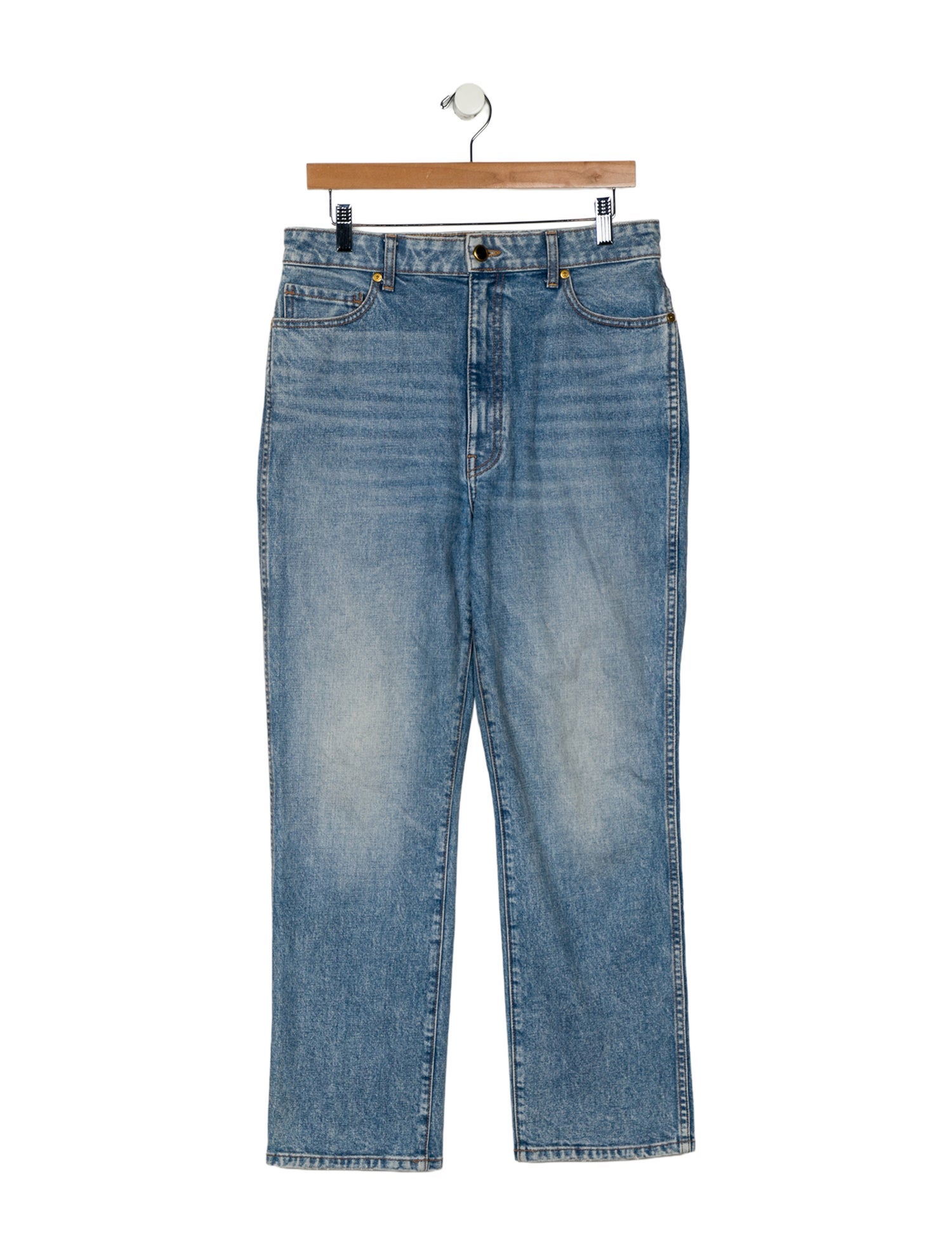 Khaite High-Rise Straight Leg Jeans