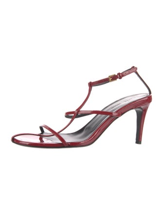 Khaite Leather T-Strap Sandals