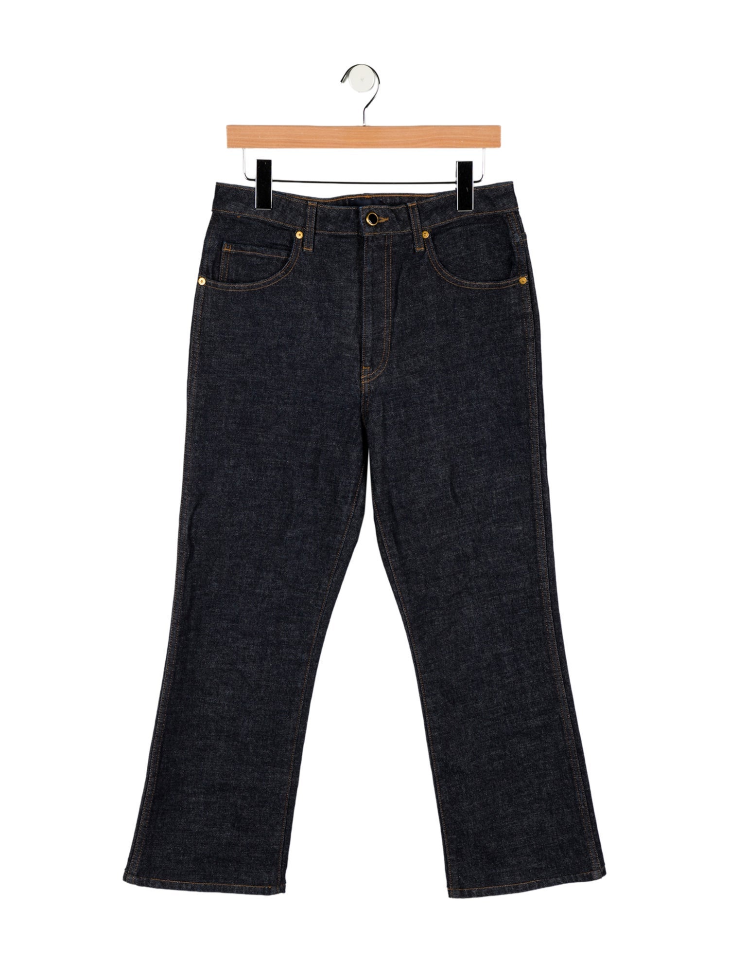 Khaite Mid-Rise Straight Leg Jeans