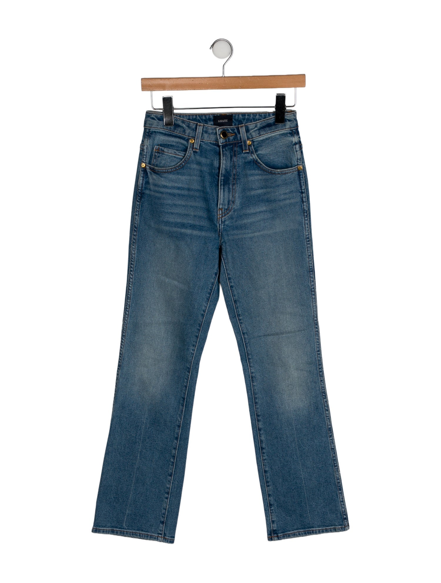 Khaite Mid-Rise Straight Leg Jeans