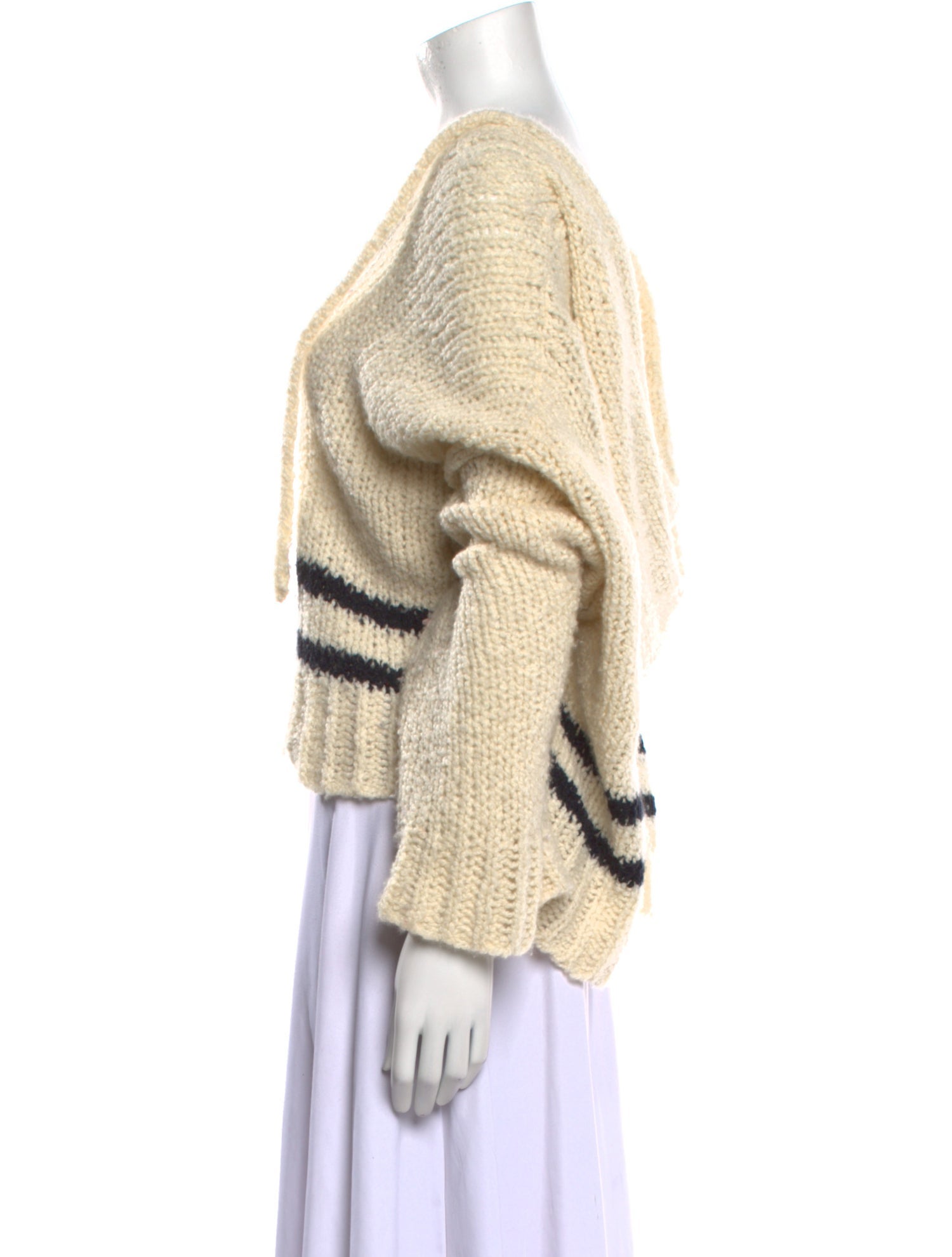 Khaite Striped V-Neck Sweater
