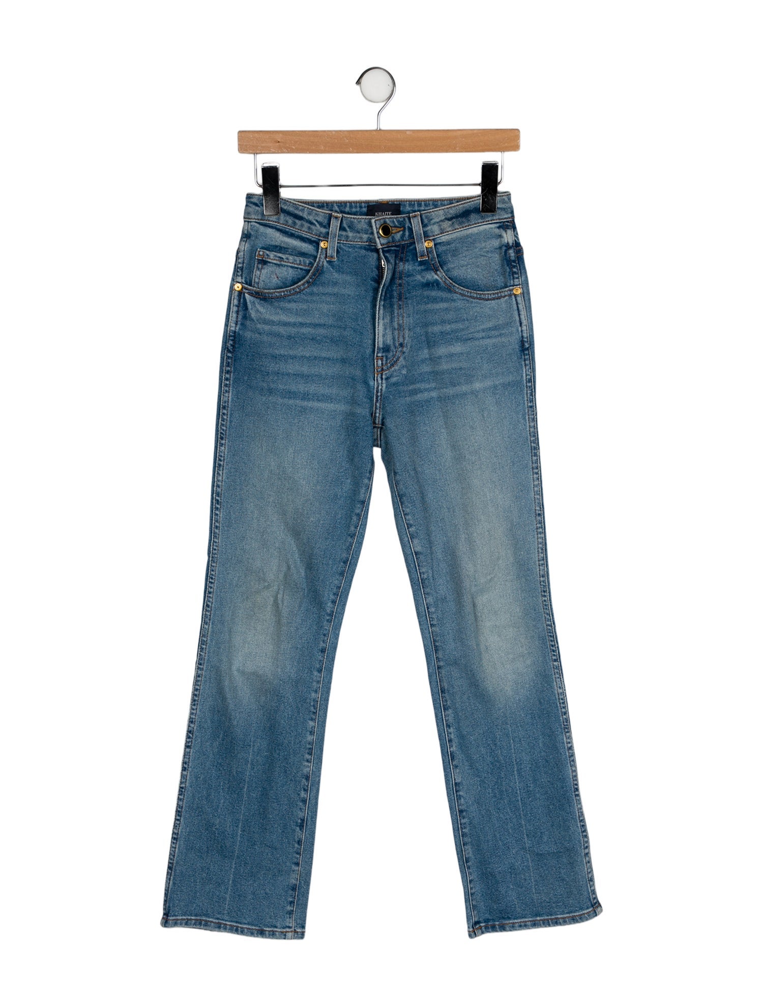 Khaite Mid-Rise Straight Leg Jeans