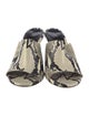 Khaite Embossed Leather Animal Print Slides