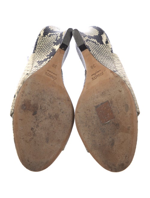 Khaite Embossed Leather Animal Print Slides