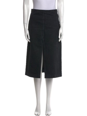 Khaite Raw-Edge Trim Knee-Length Skirt