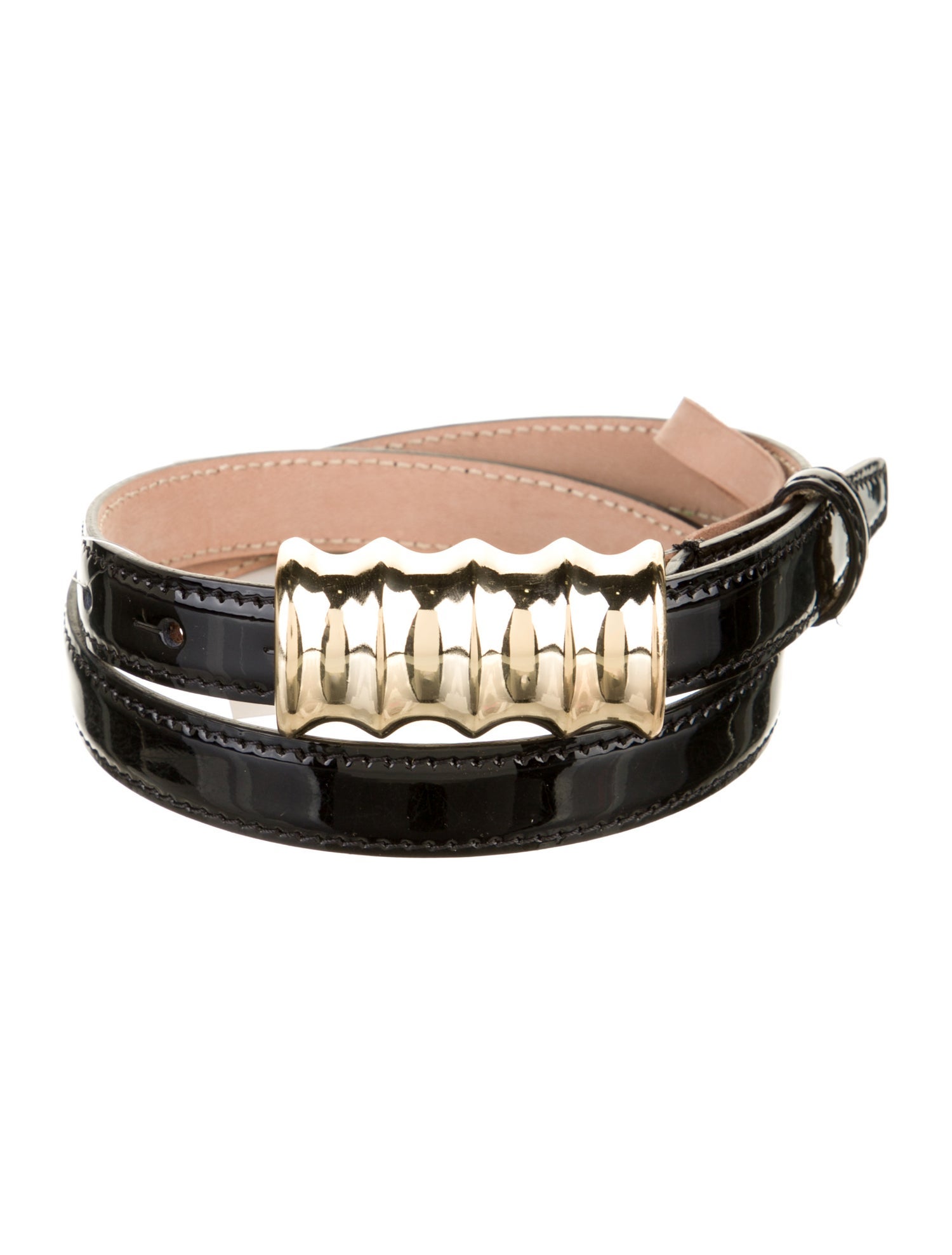 Khaite Skinny Patent Leather Belt