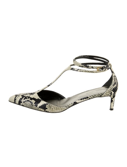 Khaite Leather Animal Print T-Strap Pumps