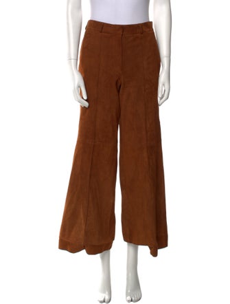 Khaite Suede Wide Leg Pants