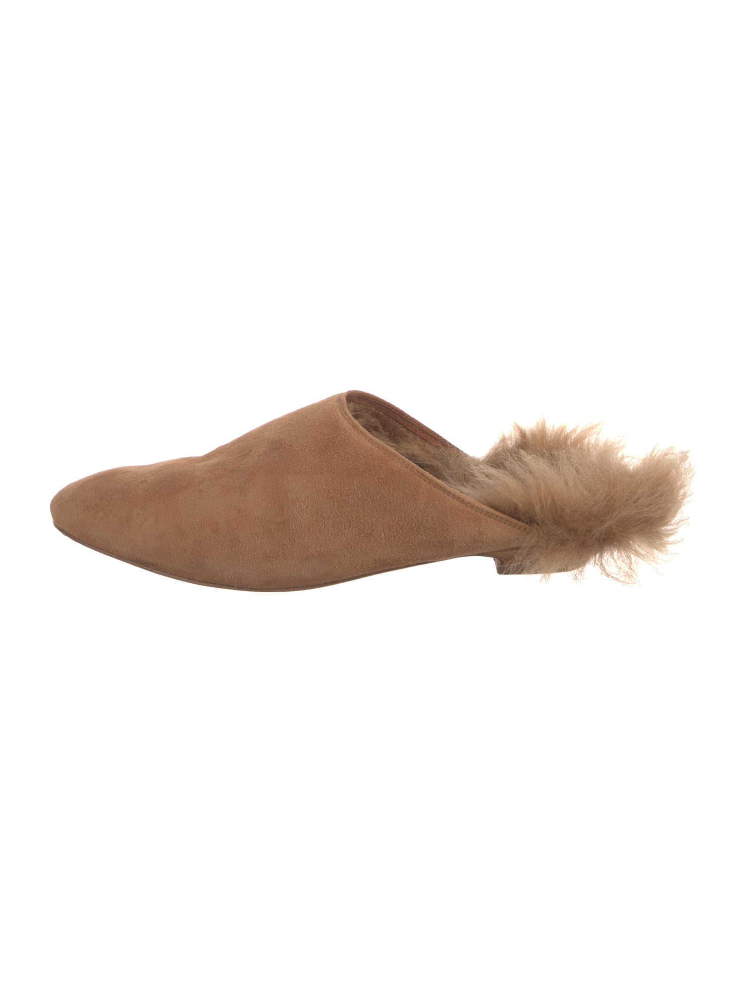 Khaite Suede Fur Trim Mules