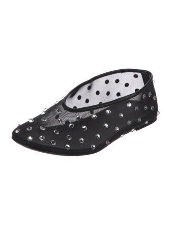 Khaite Mesh Crystal Embellishments Ballet Flats