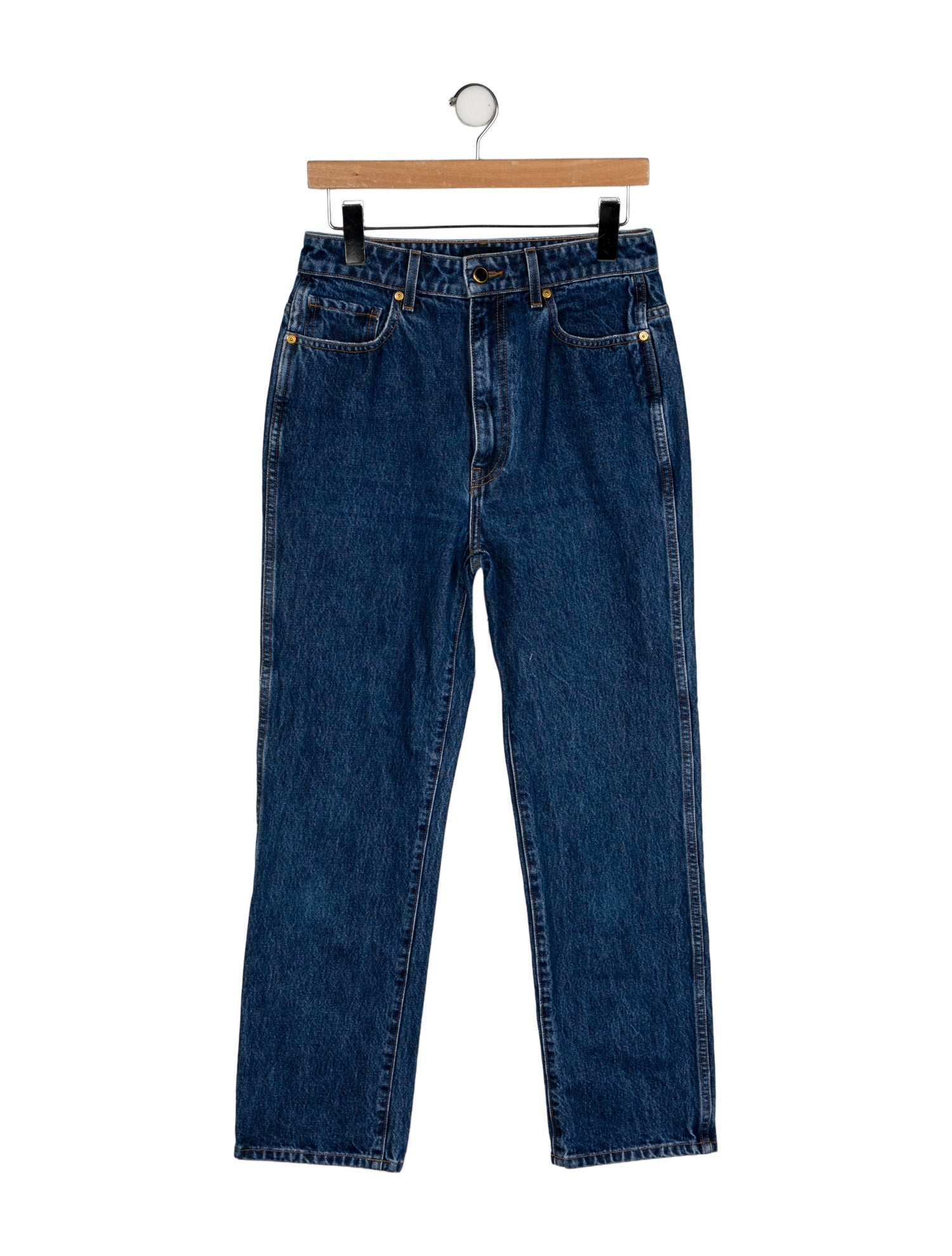 Khaite High-Rise Straight Leg Jeans