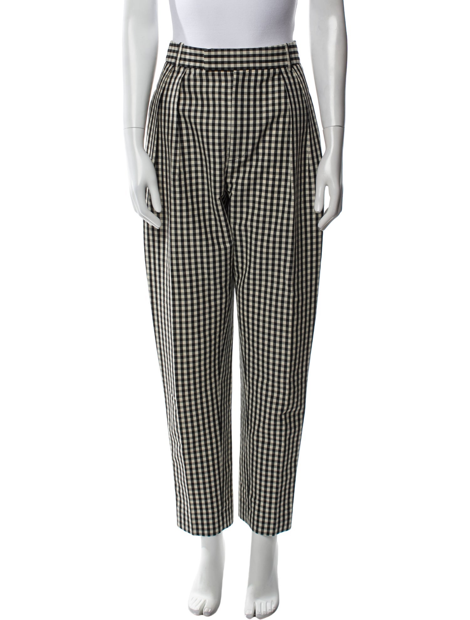 Khaite Plaid Print Straight Leg Pants
