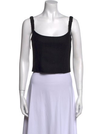 Khaite Virgin Wool Square Neckline Crop Top