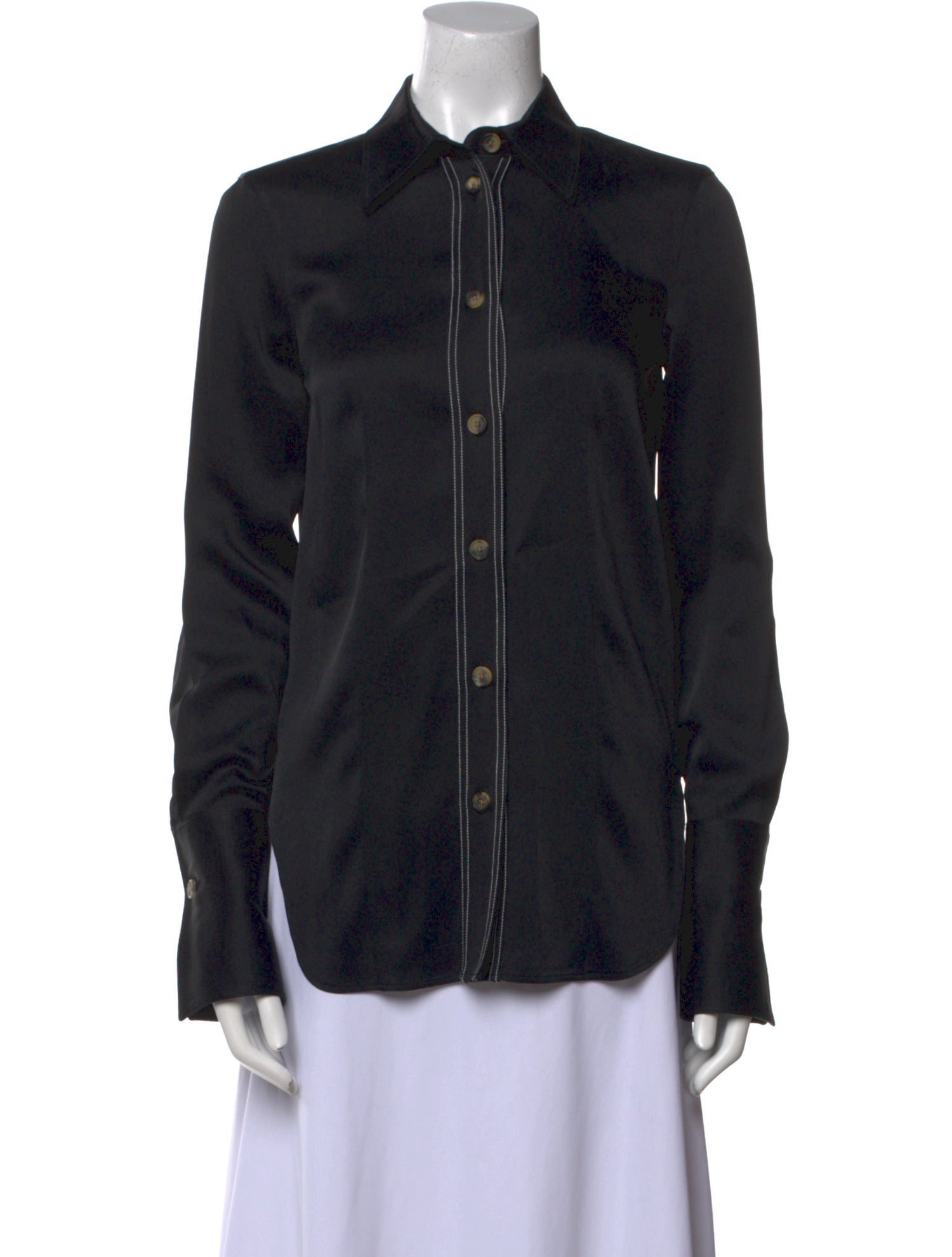 Khaite Long Sleeve Button-Up Top